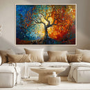 Yggdrasil Tree of Life Mosaic Stained Glass Wall Art Canvas,