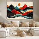 Western Wall Decor - Large Triptych Mountain Canvas - Boho