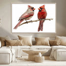 Cardinal Canvas Wall Art - Male and Female Cardinal Print -
