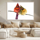Cardinal Bird Canvas Wall Art - Male and Female Cardinal