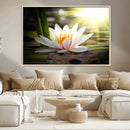 Lotus Flower Wall Art Canvas Print, Water Lily Large Wall