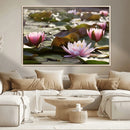 Lotus Flower Wall Art Canvas Print, Water Lily Large Wall