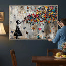 Butterfly Girl Wall Art – Vibrant Street Style Canvas Print,