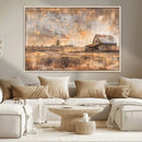 Rustic Farmhouse Wall Art Canvas Print | Barn and Field