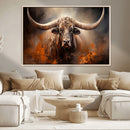 Highland Bull Canvas Abstract Canvas Wall Art Print –