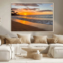 Sunset Wall Art Print - Stunning Beach Sunset Canvas Artwork