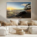 Tropical Beach Wall Art - Stunning Ocean Sunset Canvas Print