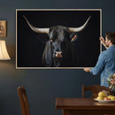 Majestic Longhorn Bull Wall Art Canvas Print – Dark by MyGreatCanvas | Canvas Wall Art Prints | Photo Prints & Wall Decor