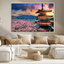 Mount Fuji Cherry Blossom Wall Art Canvas Print – Framed