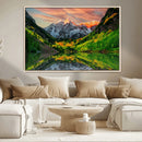 Maroon Bells Lake Wall Art Canvas Print – Framed Majestic