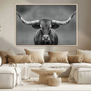 Texas Longhorn Wall Art Canvas Print – Framed Western Bull