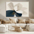 Minimal Flower Wall Art Canvas Print – Framed Beige Bloom