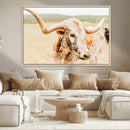 Texas Longhorn Wall Art Canvas Print – Framed Spotted Cow