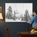 Ski Lift Wall Art – Framed Snowy Mountain Canvas Artwork by MyGreatCanvas | Canvas Wall Art Prints | Photo Prints & Wall Decor