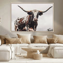 Texas Longhorn Wall Art Canvas Print – Framed Spotted Bull by MyGreatCanvas | Canvas Wall Art Prints | Photo Prints & Wall Decor