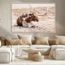 Texas Longhorn Wall Art Canvas Print – Framed Resting Bull by MyGreatCanvas | Canvas Wall Art Prints | Photo Prints & Wall Decor