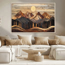 Wood Mountain Wall Art Canvas Print – Framed Boho Abstract