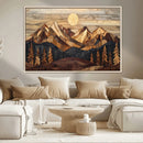 Wood Mountain Landscape Wall Art Canvas Print – Framed