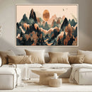 Wood Mountain Landscape Wall Art Canvas Print – Framed