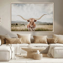 Texas Longhorn Wall Art Canvas Print – Framed Western Cow