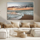 Ocean Sunset Wall Art Canvas Print – Framed Beach Waves