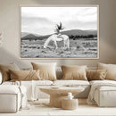 White Horse Wall Art Canvas Print – Framed Woman Rider