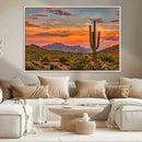 Saguaro Cactus Wall Art Canvas Print – Framed Arizona Sunset