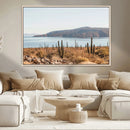 Desert Lake Wall Art – Framed Cactus Mountain Canvas by MyGreatCanvas | Canvas Wall Art Prints | Photo Prints & Wall Decor