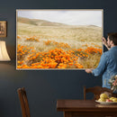 Golden Wildflowers Wall Art Canvas Print – Framed Hills