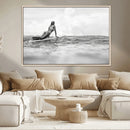 Black and White Surfing Wall Art Canvas Print – Framed Ocean by MyGreatCanvas | Canvas Wall Art Prints | Photo Prints & Wall Decor