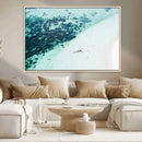 Minimal Beach Wall Art – Framed Ocean Swimming Canvas by MyGreatCanvas | Canvas Wall Art Prints | Photo Prints & Wall Decor
