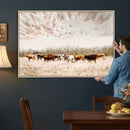 Longhorn Cattle Wall Art Canvas Print – Framed Texas Ranch