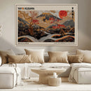 Modern Japanese Wall Art Canvas Print – Framed Abstract