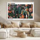 Modern Japanese Wall Art Canvas Print – Framed Abstract