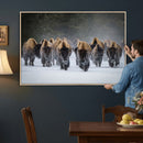 Bison Herd Wall Art Canvas Print, Framed Rustic Wildlife by MyGreatCanvas | Canvas Wall Art Prints | Photo Prints & Wall Decor