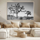 Joshua Tree Wall Art Canvas Print – Framed Monochrome Desert