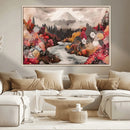 Mountain Wall Art Canvas Print – Framed Autumn Forest