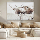 Longhorn Wall Art Canvas Print – Framed Western Cow Rustic