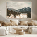 Mountain Landscape Wall Art Canvas Print – Framed Snowy