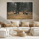 Deer Wall Art Canvas Print – Framed Rustic Wildlife Stags