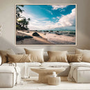Tropical Beach Wall Art Canvas Print – Framed Ocean Waves
