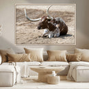 Texas Longhorn Wall Art Canvas Print – Framed Country Living