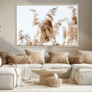 Pampas Grass Wall Art Canvas Print – Framed Neutral Tones