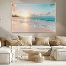 Beach Sunset Wall Art Canvas Print – Framed Ocean Waves