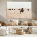 Bison Herd Wall Art Canvas Print – Framed Western Prairie