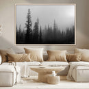 Misty Pines Wall Art Canvas Print – Framed Woodland