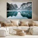 Mountain Lake Wall Art Canvas Print – Framed Toblacher See