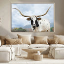 Texas Longhorn Wall Art Canvas Print – Framed Western Rustic