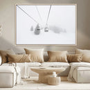 Ski Lift Wall Art Canvas Print – Snowy Alpine Landscape