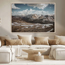 Mountain Landscape Wall Art Canvas Print – Framed Snowy